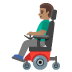 👨🏽‍🦼 man in motorized wheelchair: medium skin tone display on Google